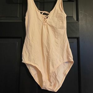 Divided H&M size small bodysuit cream color